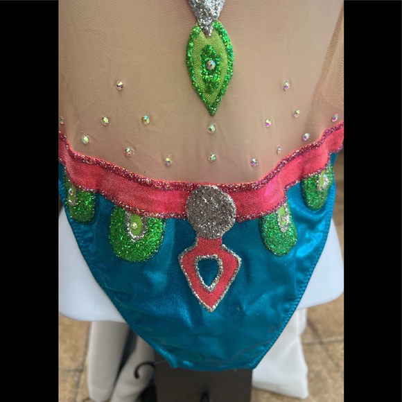 Professional Synchro Artistic Swimming Mermaid Swimsuit w/head piece - Picture 6 of 16